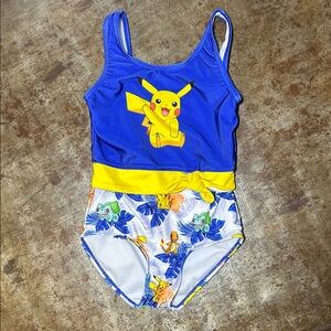 Pokemon Kids One-Piece Swim - Blue & Yellow Pikachu Print
